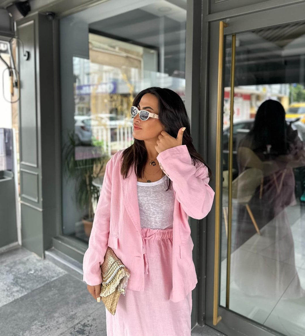 Pink linen set